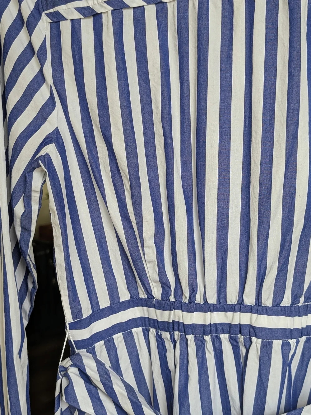 J. Crew Cotton Blue & White Striped Button-Front Shirt Dress Size 8 - Classic!